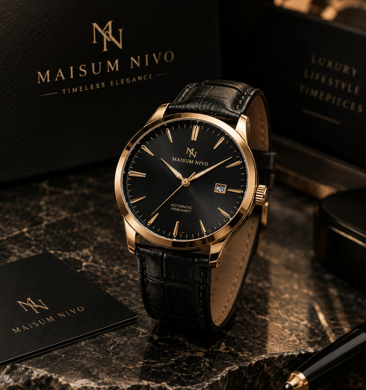 Maisum Nivo — Noir Élite Automatic Watch
